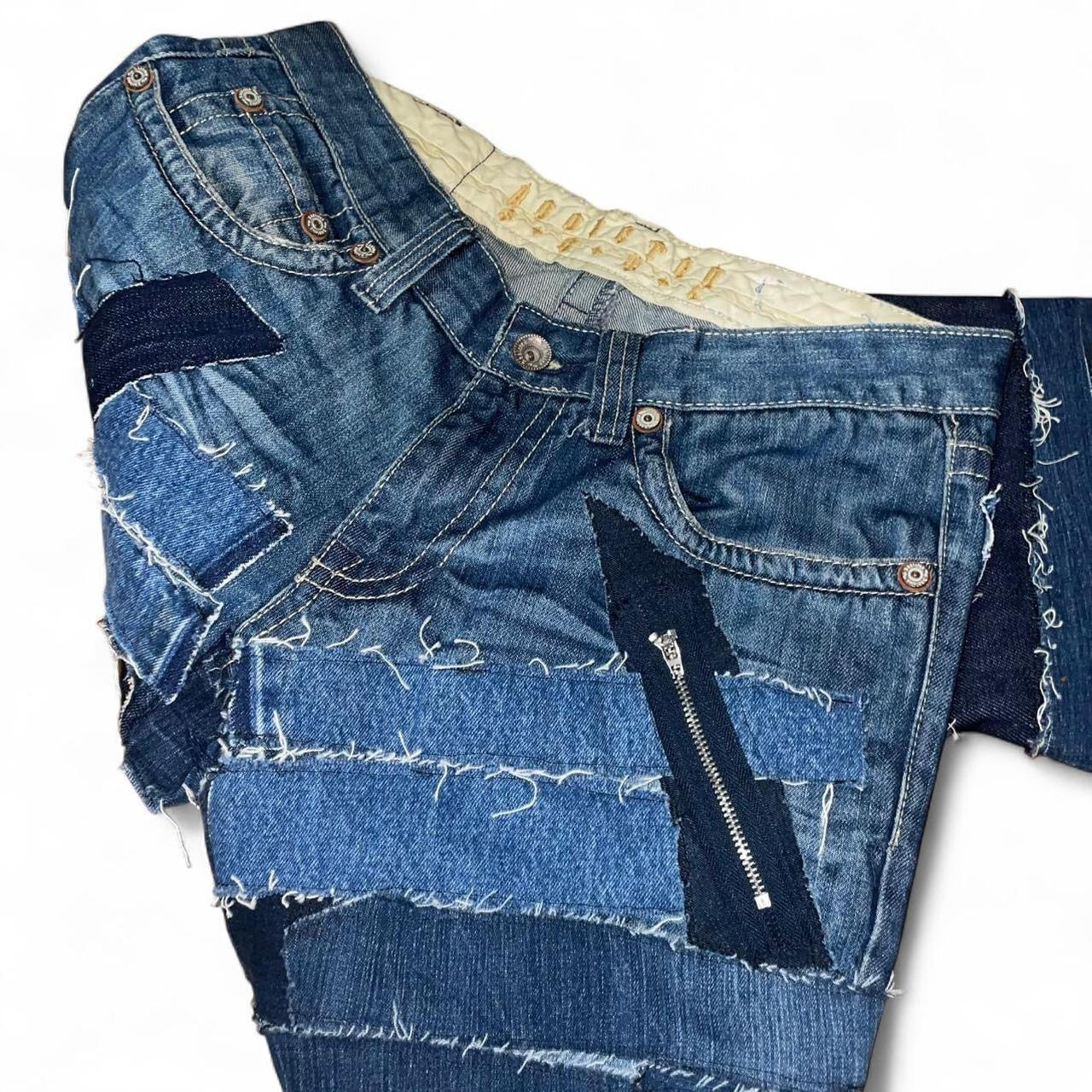 Blue Zombie Patchwork Jeans