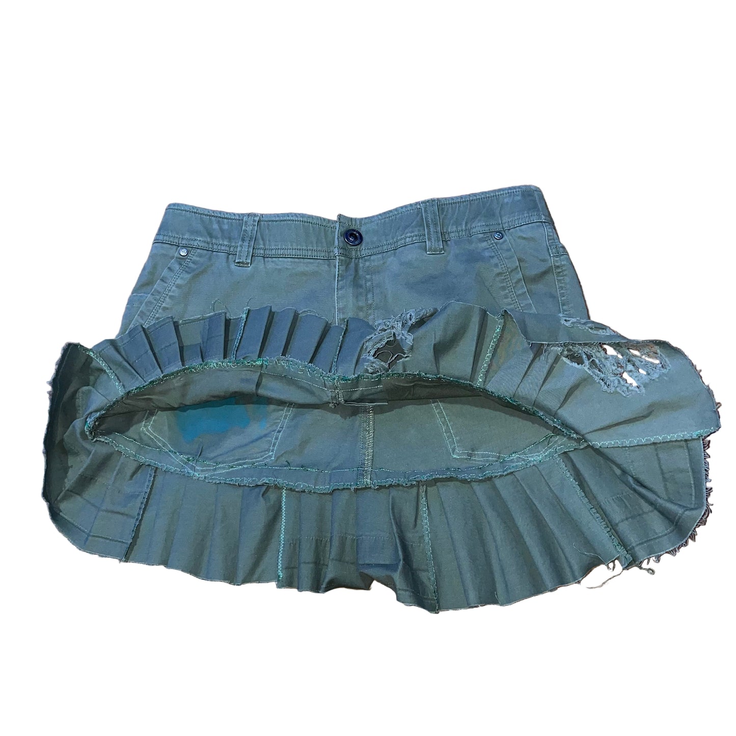 “Blue Ace” Green Mini Skirt