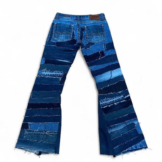 Blue Zombie Patchwork Jeans