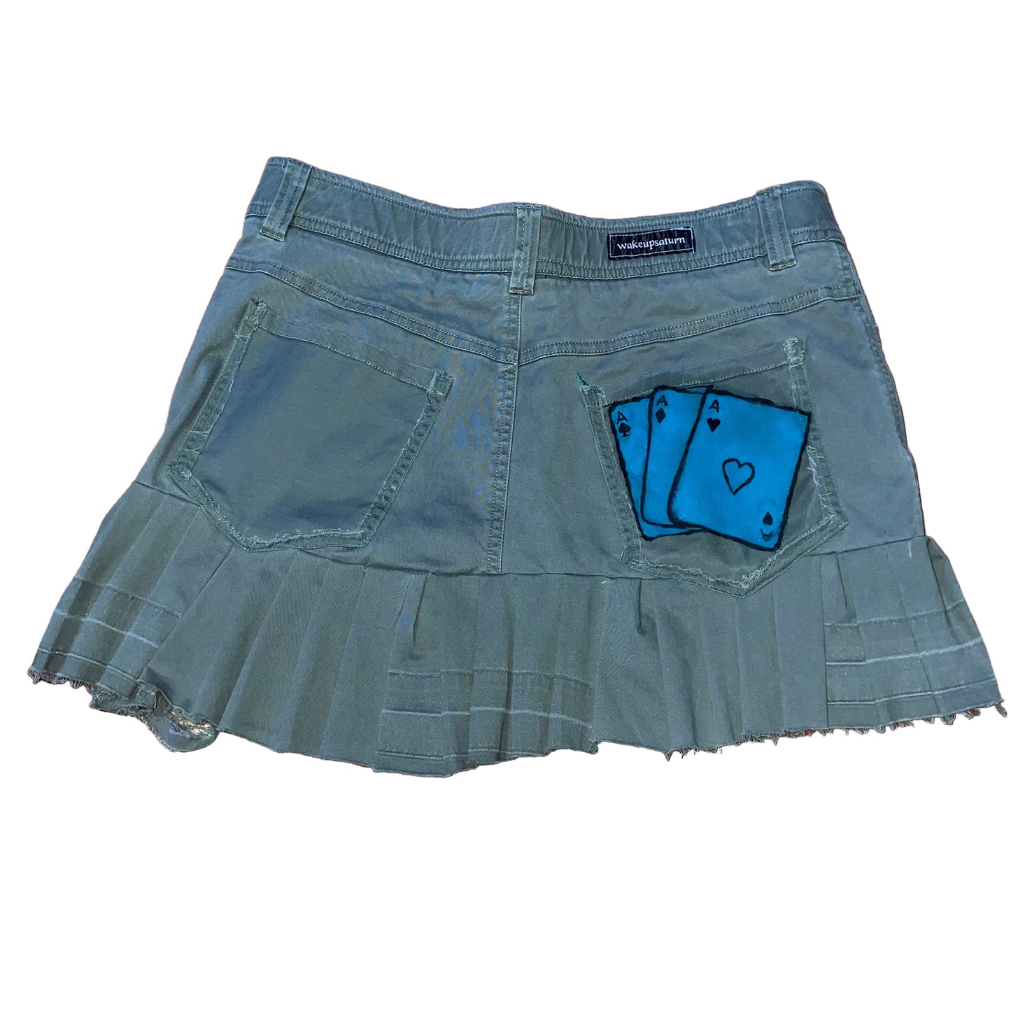 “Blue Ace” Green Mini Skirt