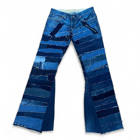 Blue Zombie Patchwork Jeans