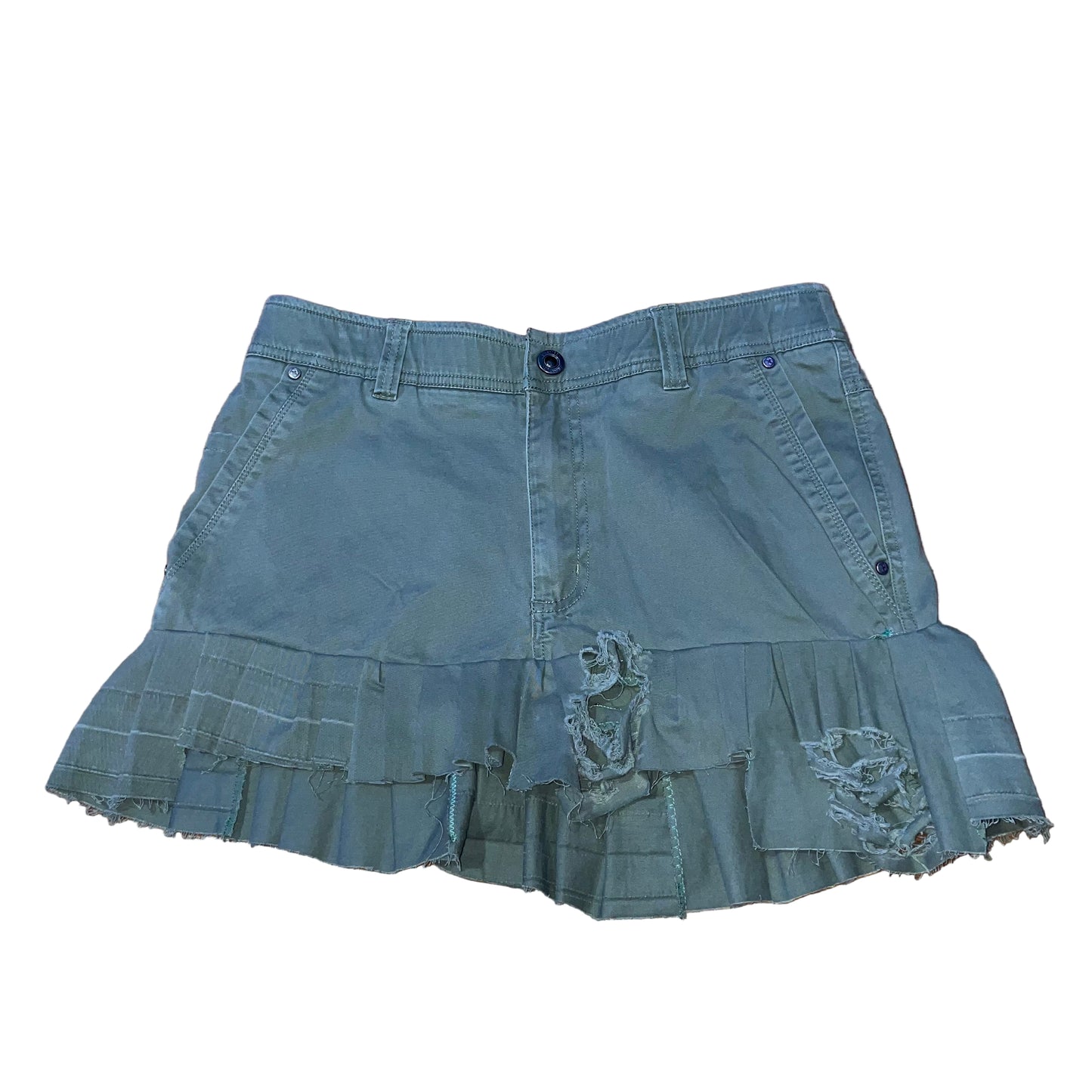 “Blue Ace” Green Mini Skirt