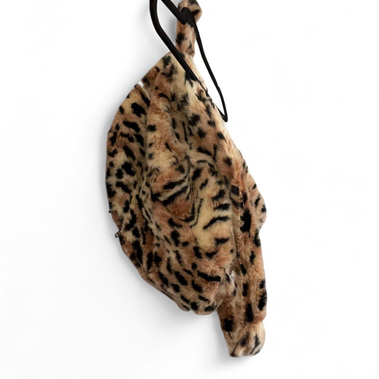 Fur Leopard Print Backpack