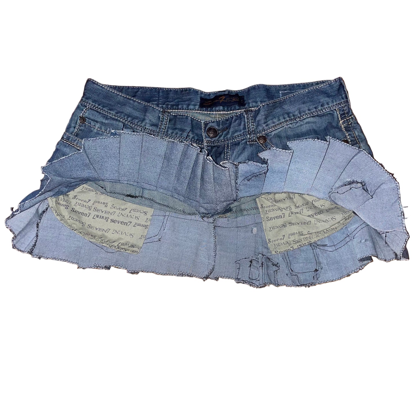 Seven7 “Black & Blue” Denim Skirt