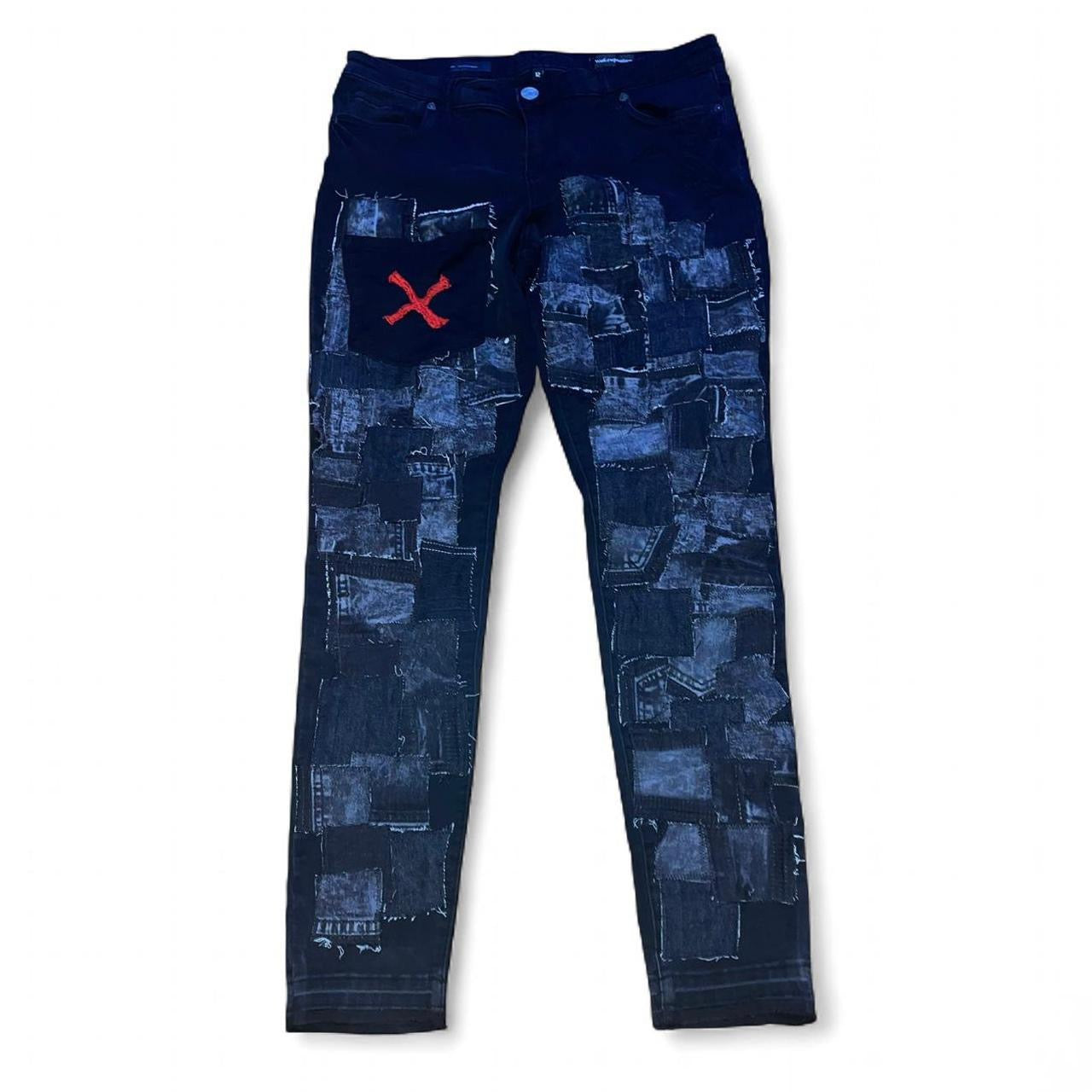 Black Canvas Patchwork Jeans